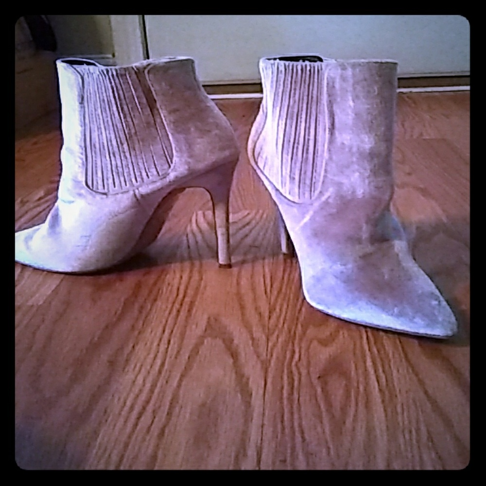 Pink Velvet Booties 💕